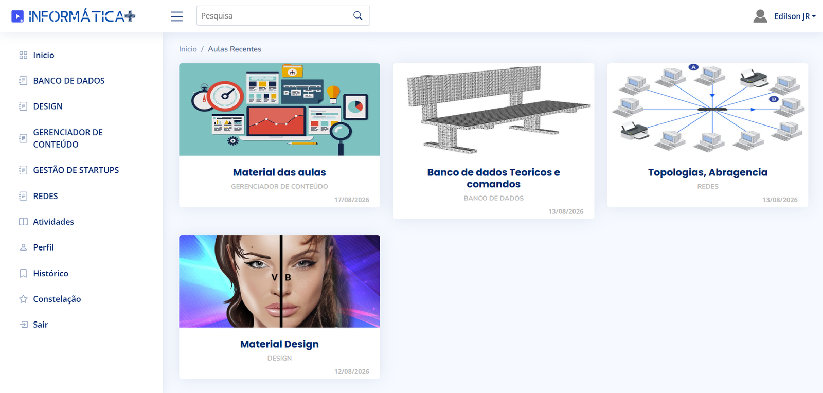 Tela do projeto Informática Plus